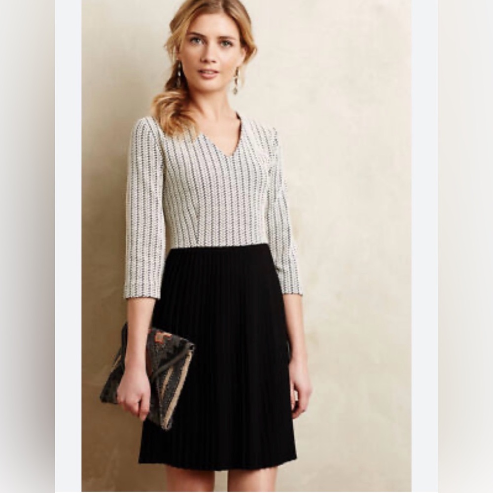 Ganni Monochrome Long Sleeve Dress
